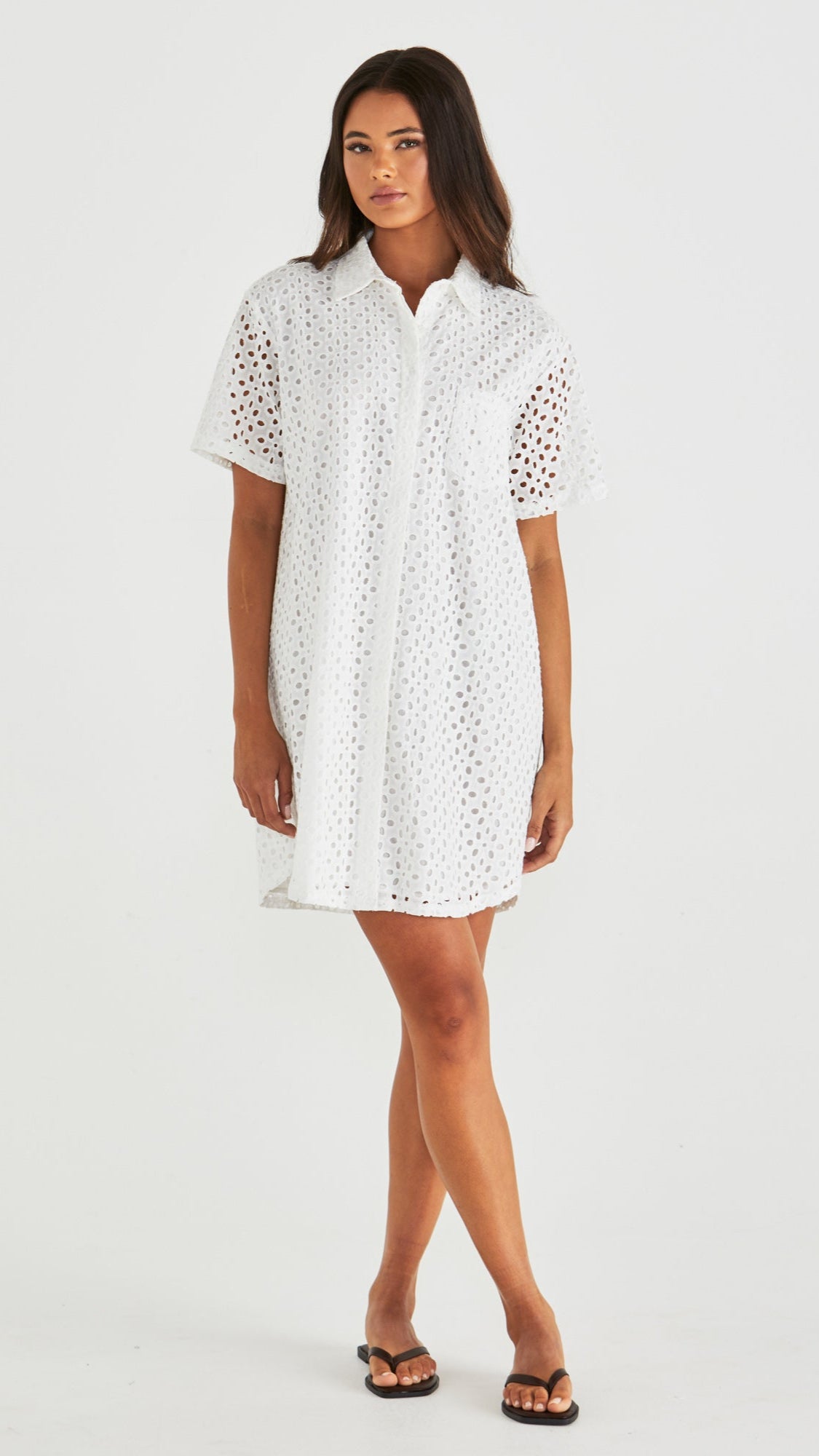Steva Shirt Dress in Ivory