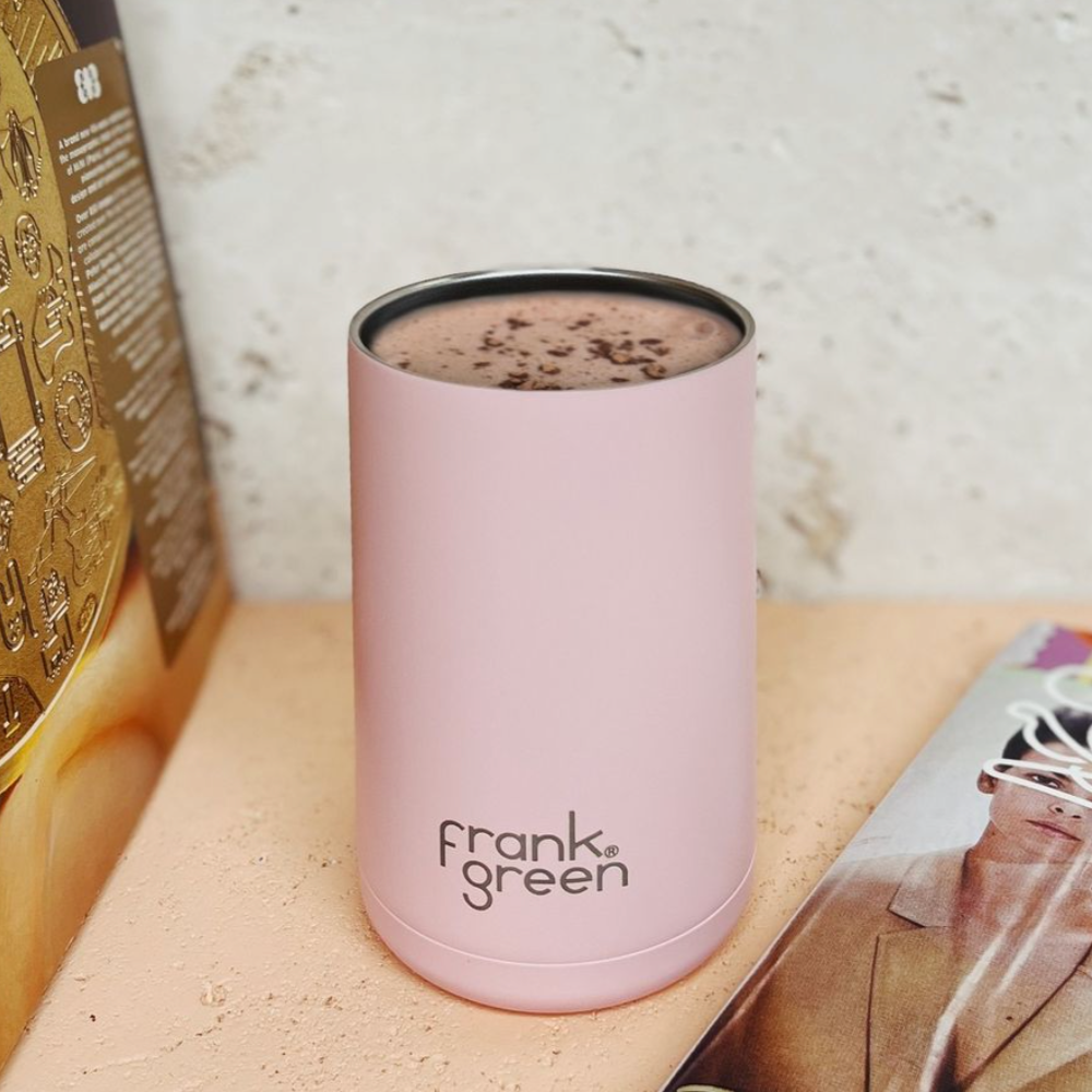 Frank Green Reusable Iced Coffee Cup with Straw Blushed