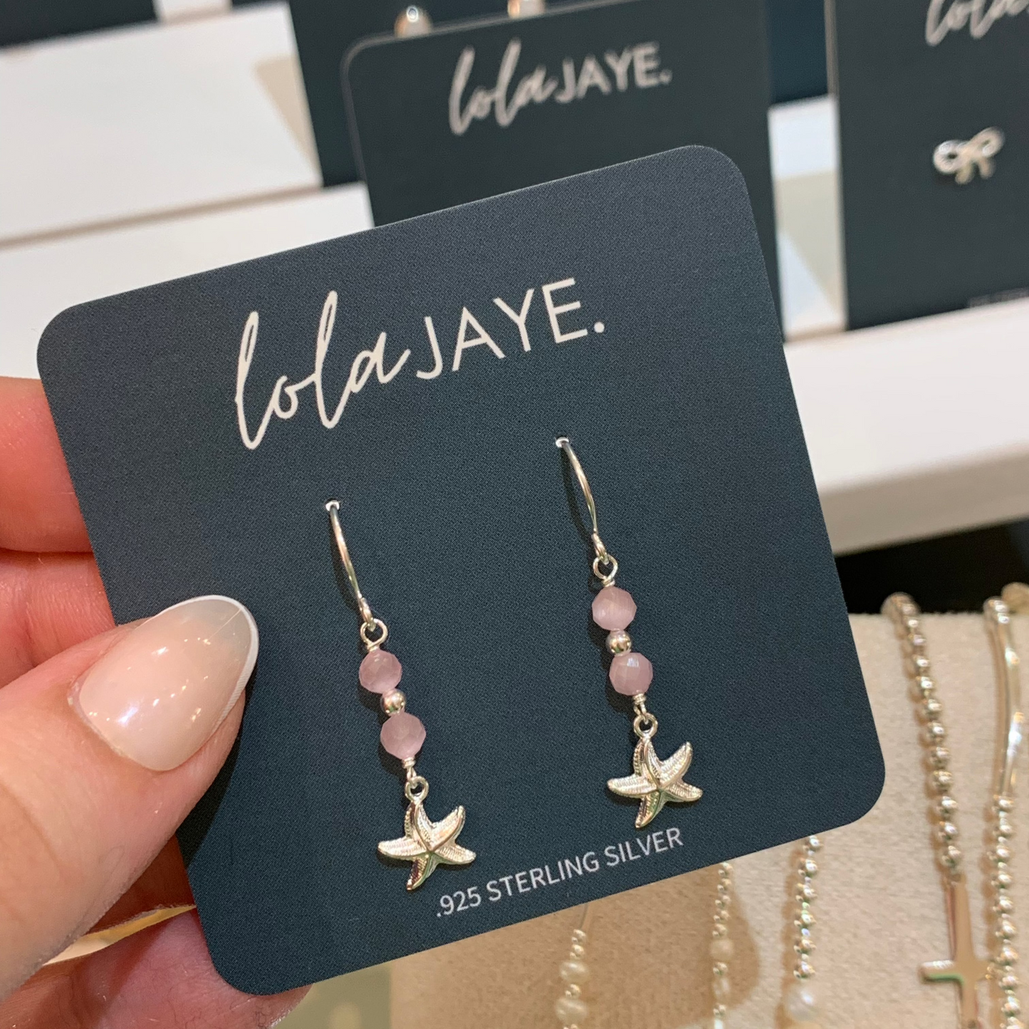 Starfish Pink Charm Drop Earrings