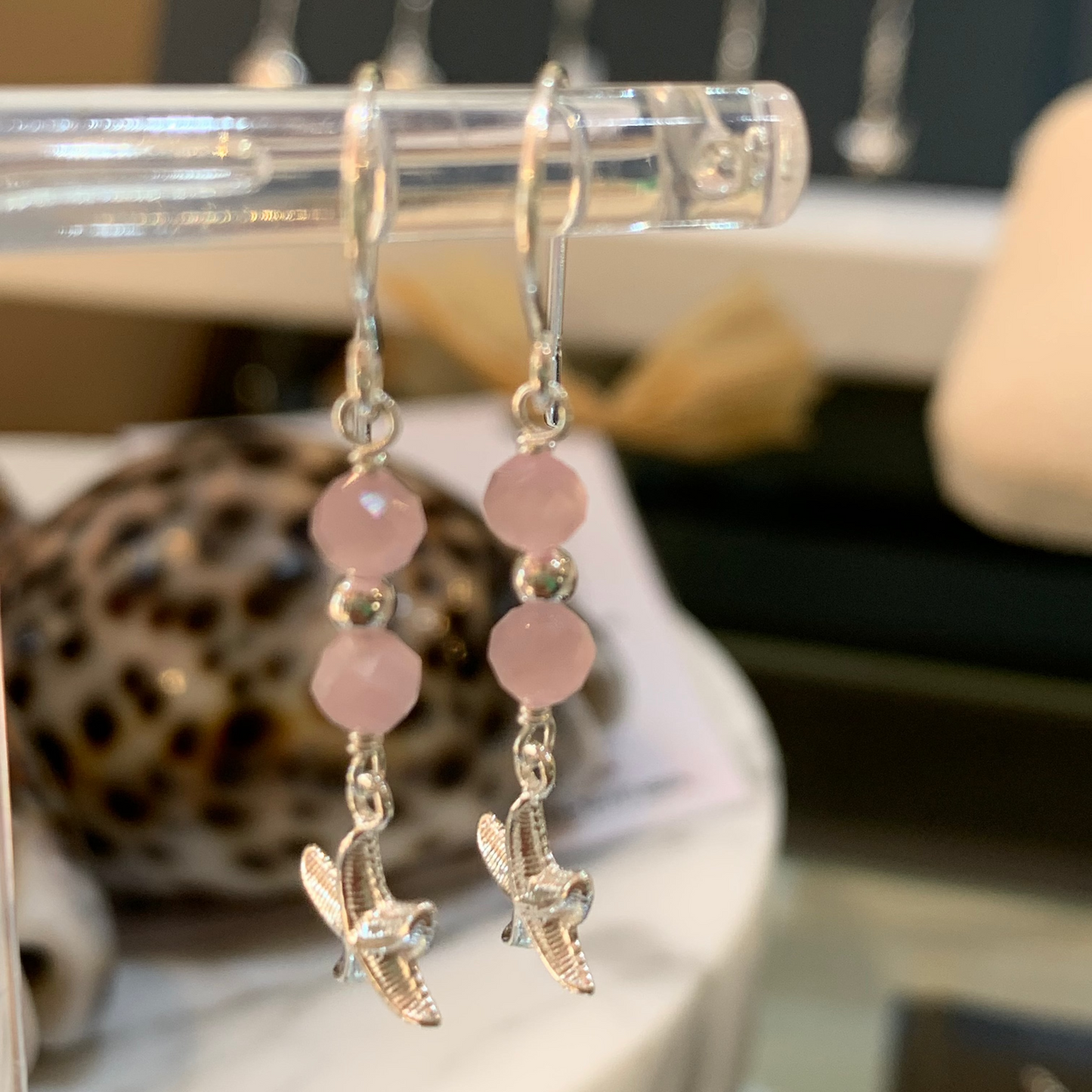 Starfish Pink Charm Drop Earrings