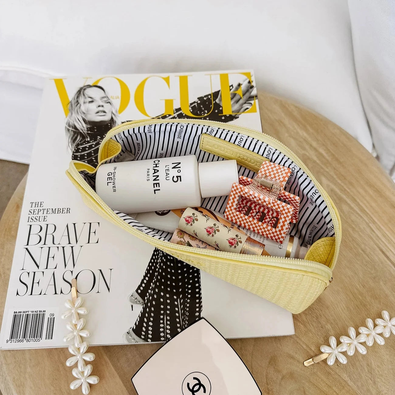 Jayne Slim Makeup Pouch Lemon