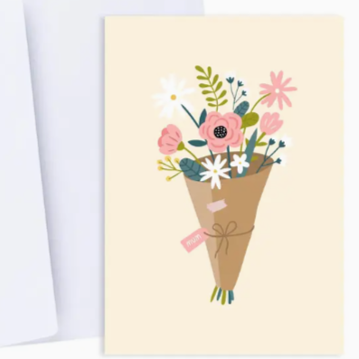 Happy Mothers Day Bunch Flowers Greeting Card