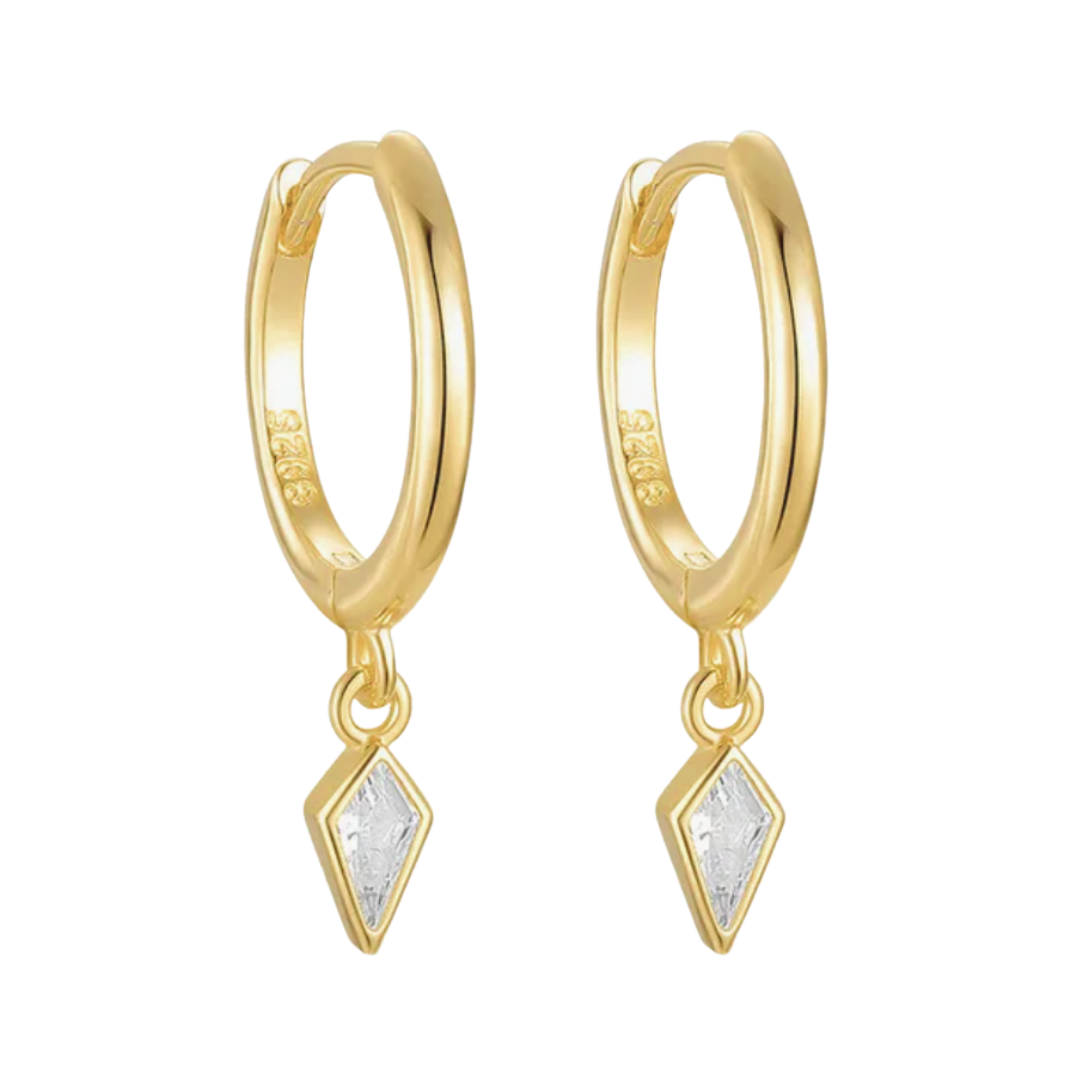 Leila Huggie Drop Charm Earrings