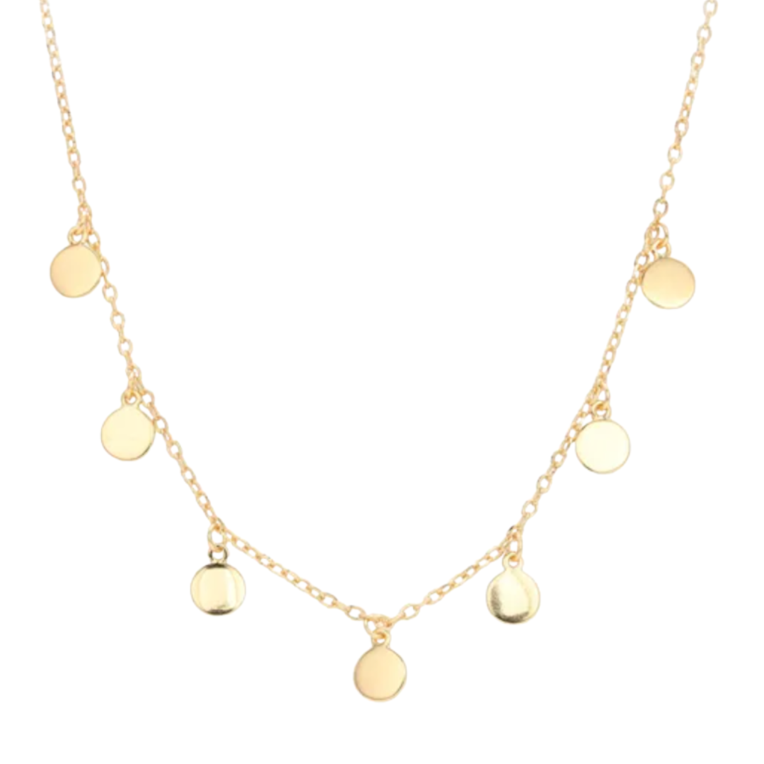 Stevie Disc Choker Necklace Gold