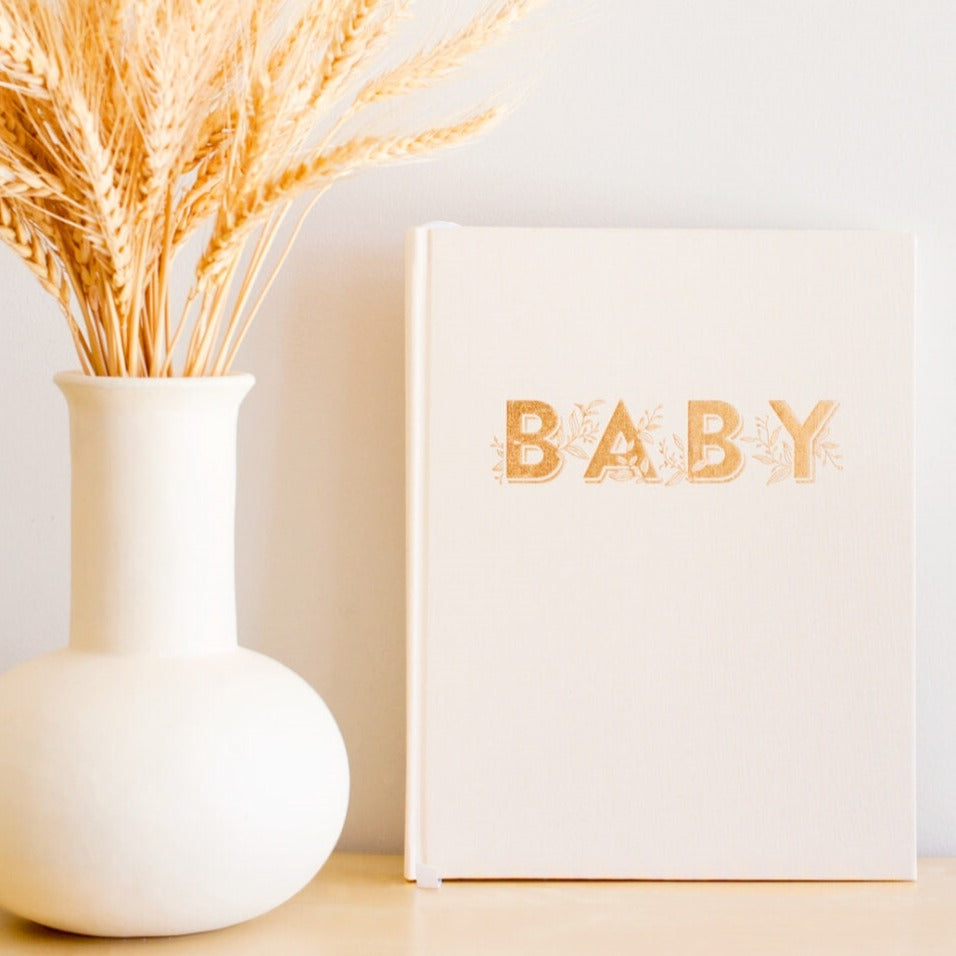 Baby Memories & Milestone Journal in Buttermilk (Boxed)