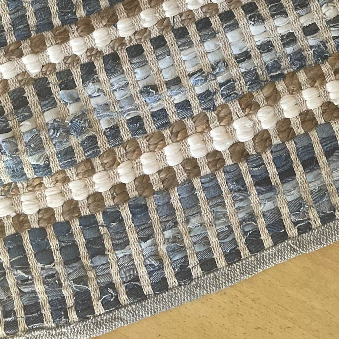 Blue Denim & Jute Rug