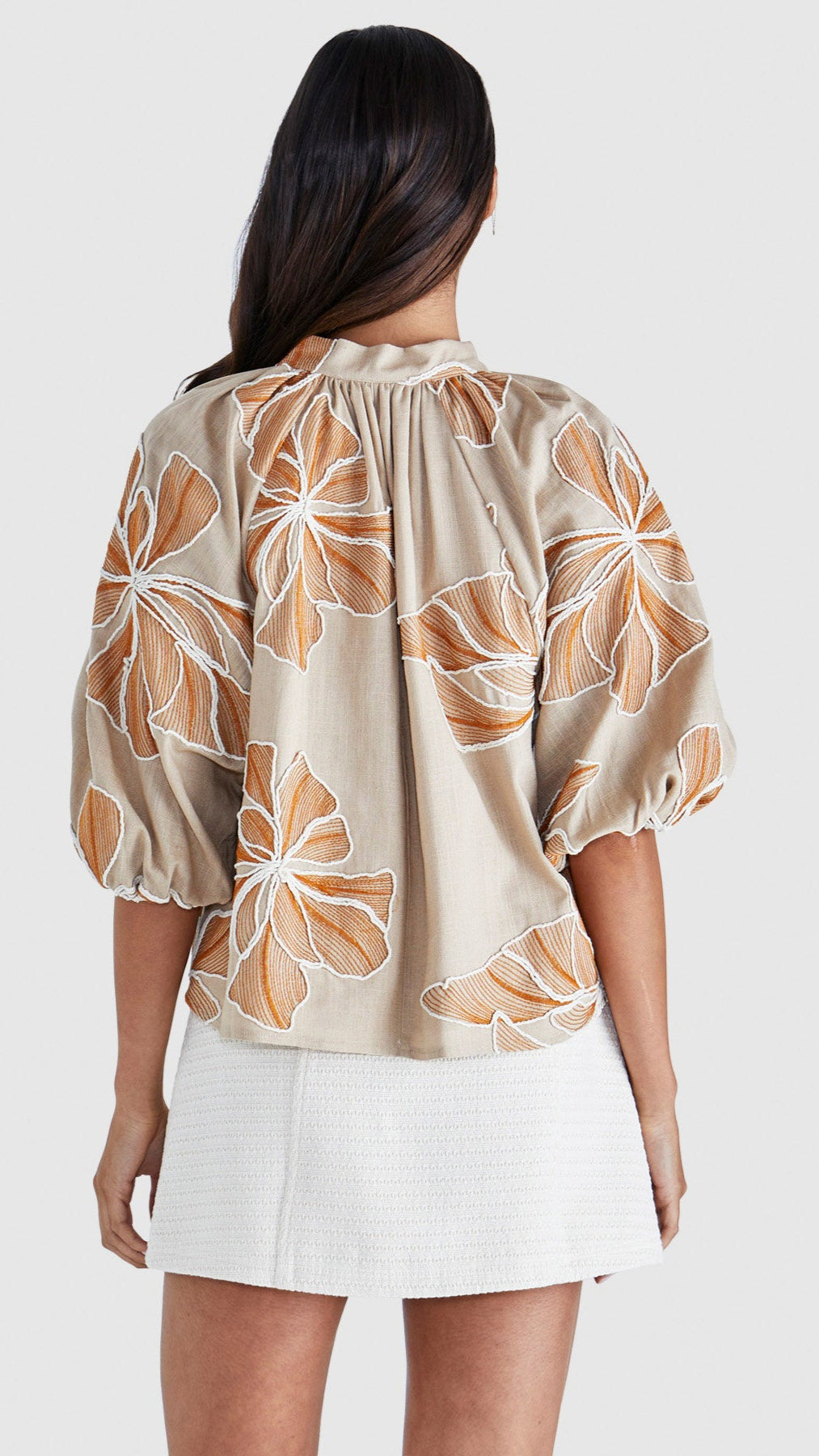 Finley Top in Tan/Orange