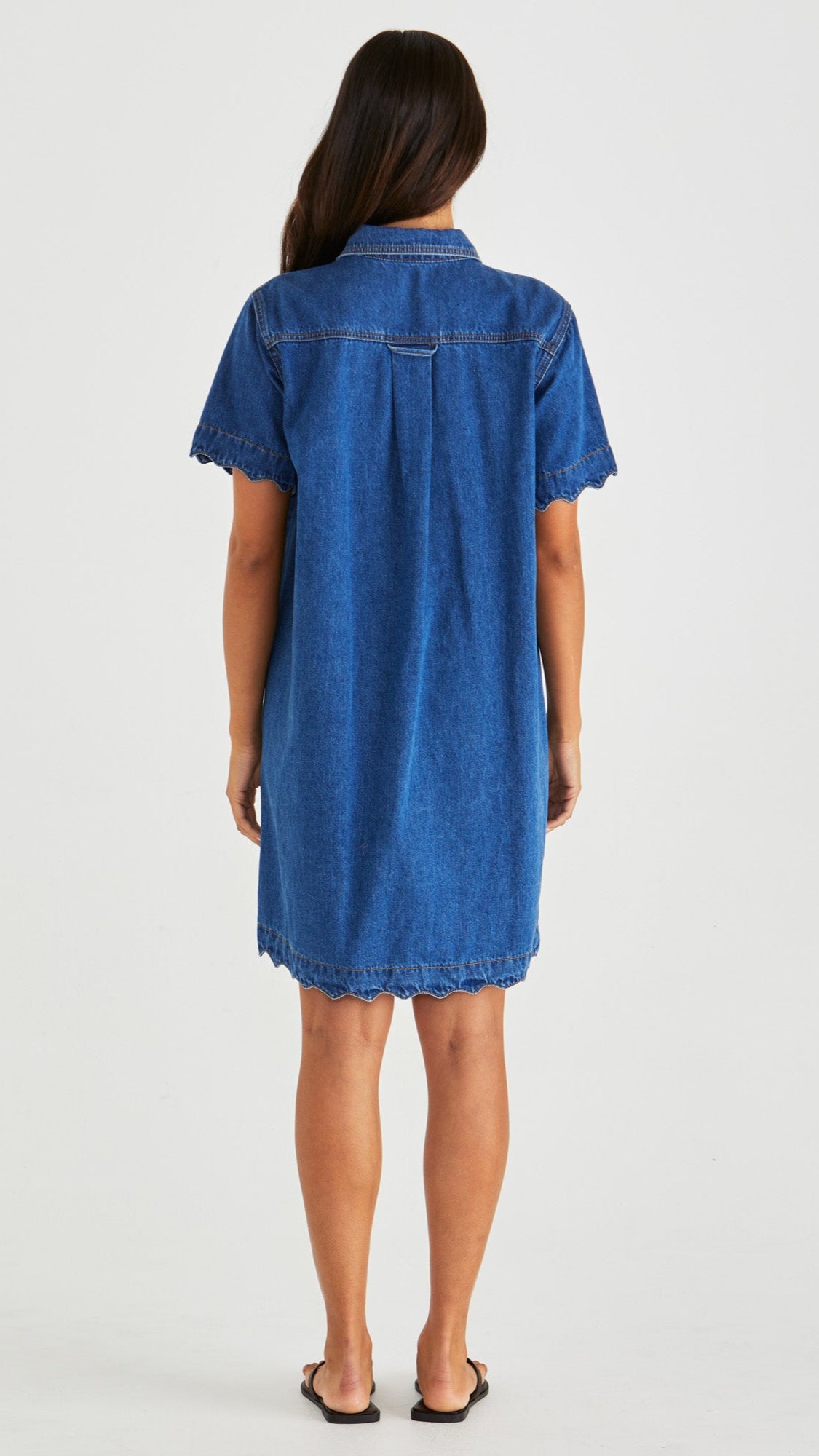 Vale Scalloped Denim Dress