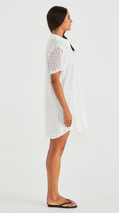 Steva Shirt Dress in Ivory