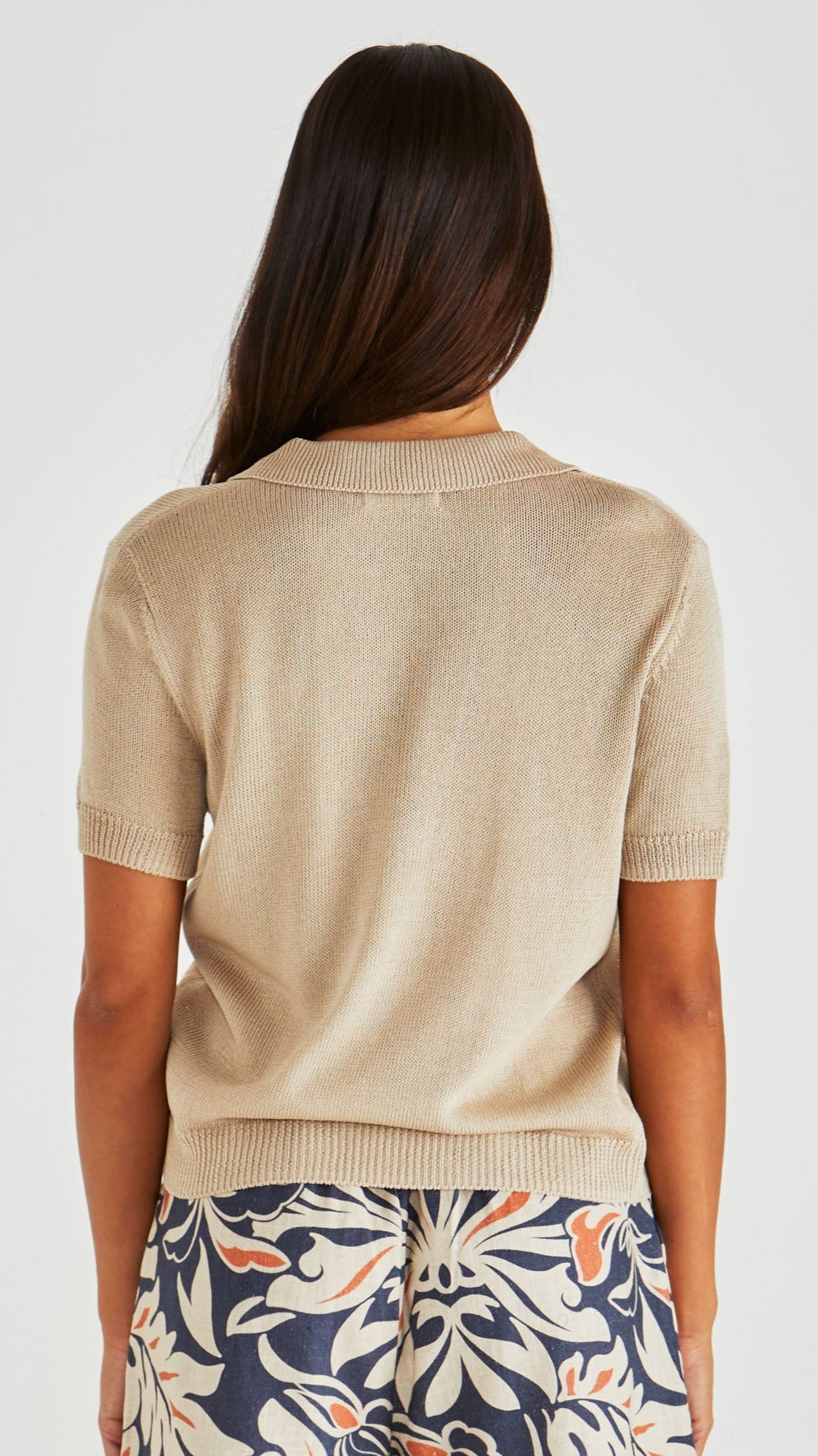 Abbie Knit Polo Oat