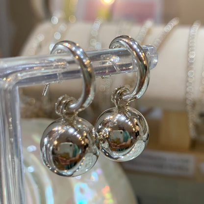 Ball Hoop Stud Earrings