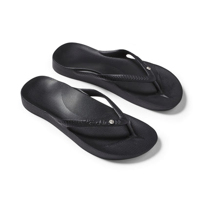 Archies Arch Support Thongs: Black Crystal