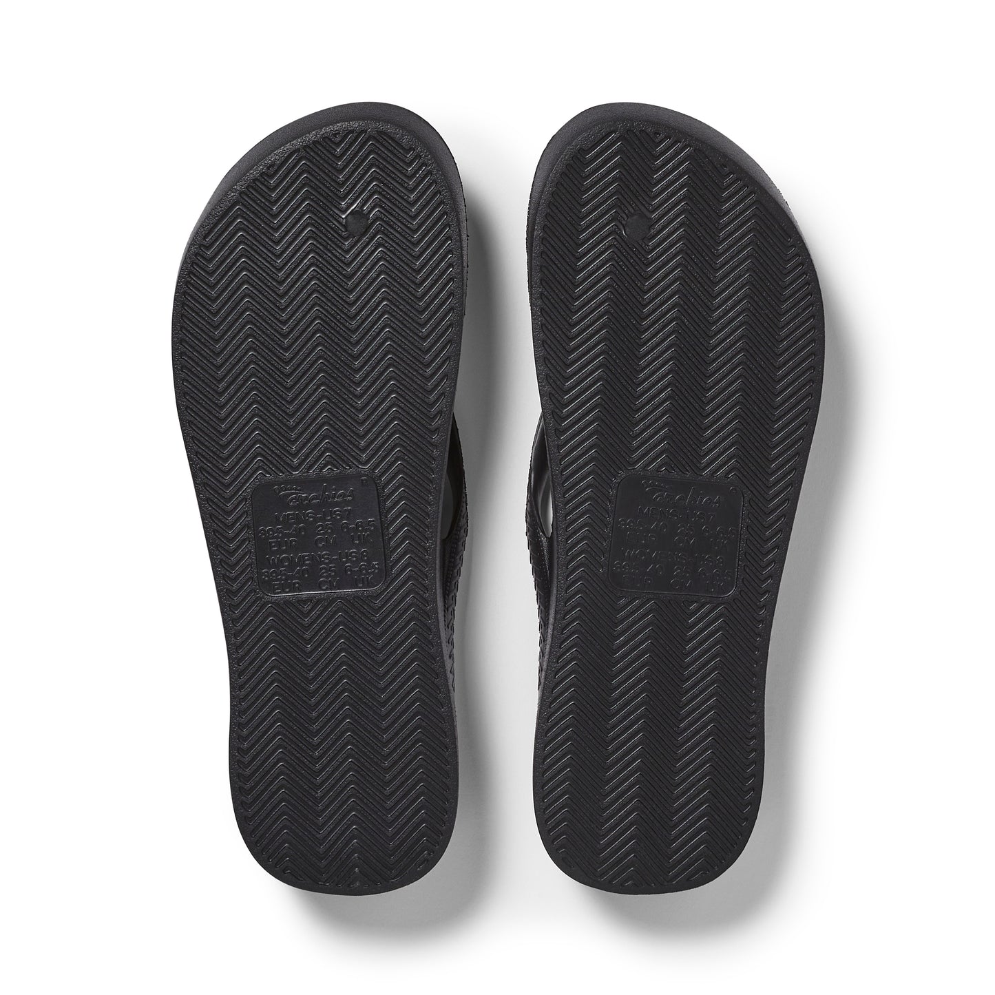 Archies Arch Support Thongs: Black