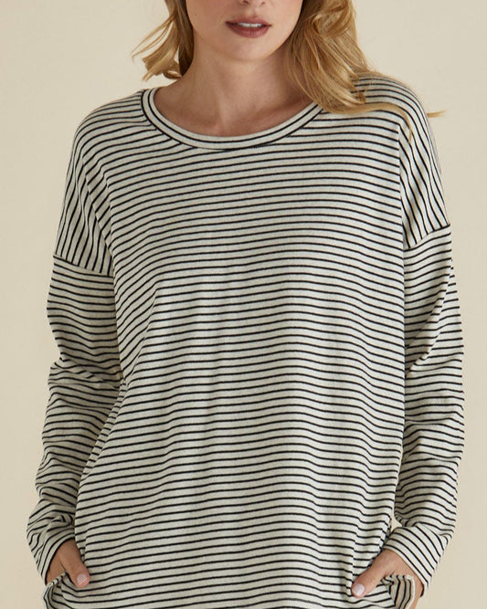 Stripe Brixley Long Sleeve Top by Betty Basics