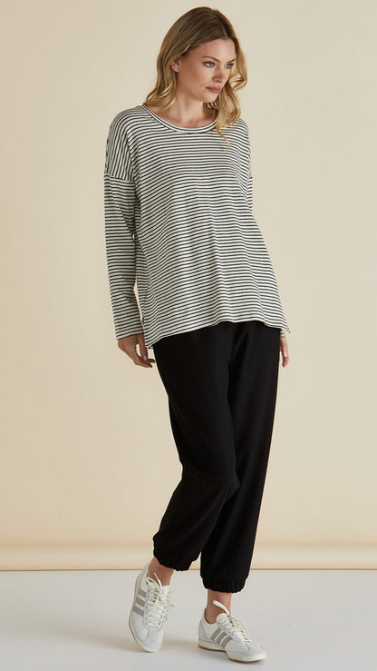 Stripe Brixley Long Sleeve Top by Betty Basics