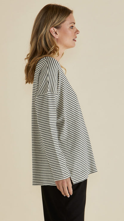 Stripe Brixley Long Sleeve Top by Betty Basics