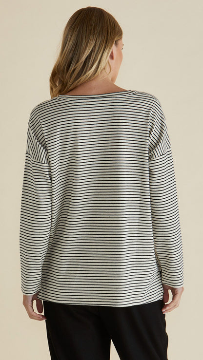 Stripe Brixley Long Sleeve Top by Betty Basics