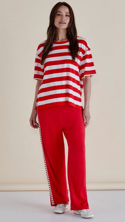 Boxy Tee Red/White by Betty Basics