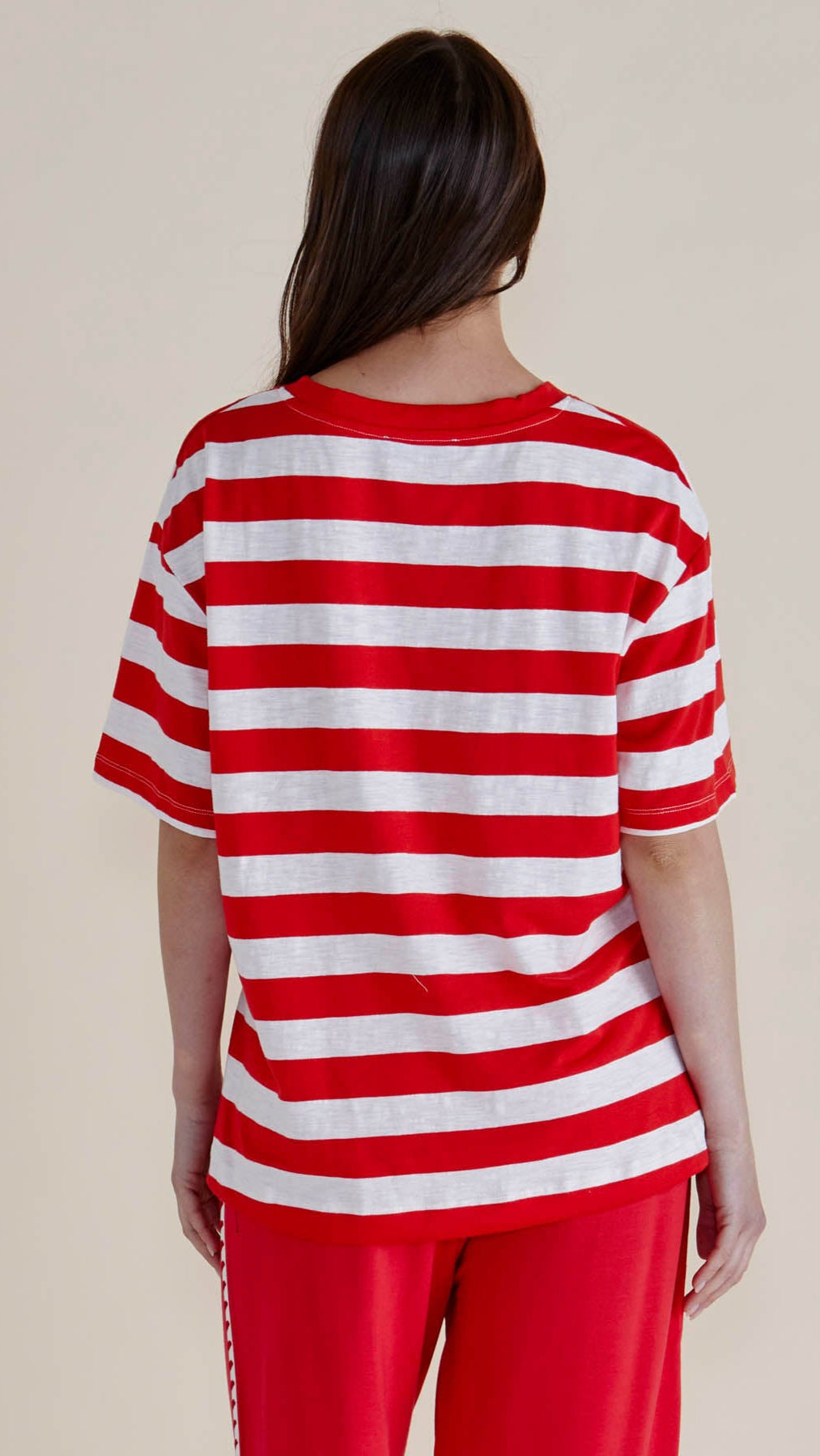 Boxy Tee Red/White by Betty Basics