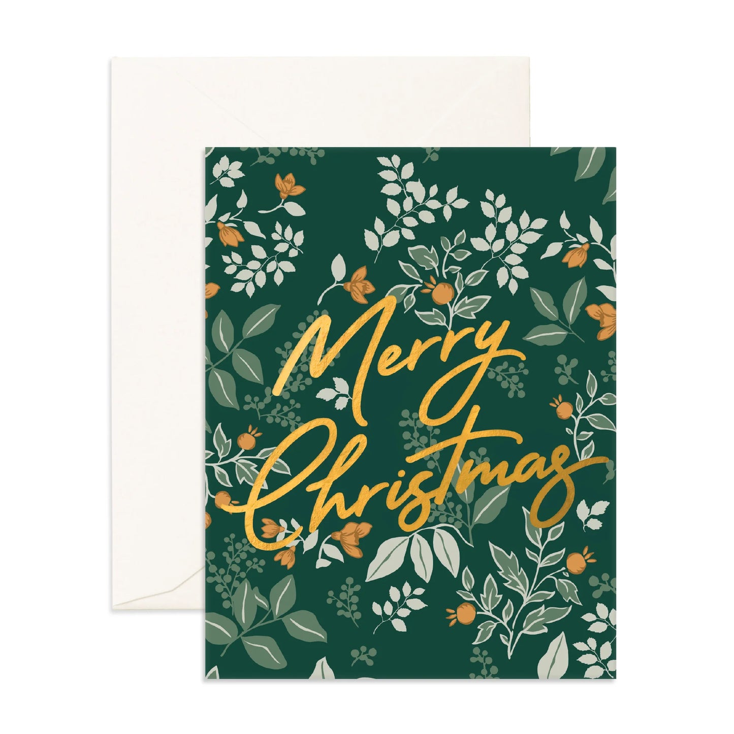 Christmas Green Holly Christmas Card