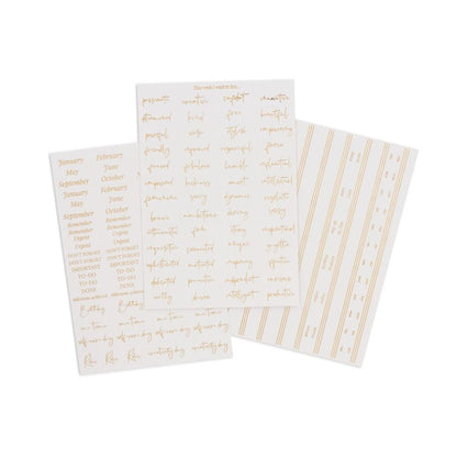 Planner Stickers & Label Set White Gold