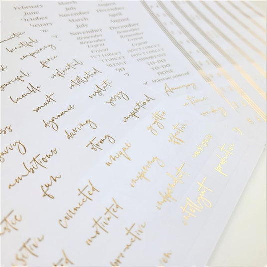 Planner Stickers & Label Set White Gold