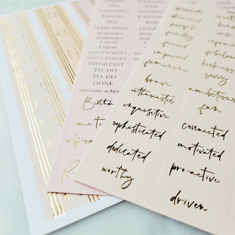 Planner Stickers & Label Set Blossom Gold