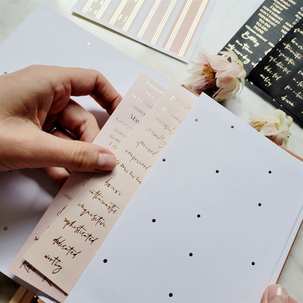 Planner Stickers & Label Set Blossom Gold