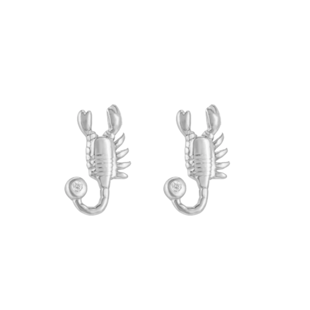 Scorpio Stud Earrings Silver
