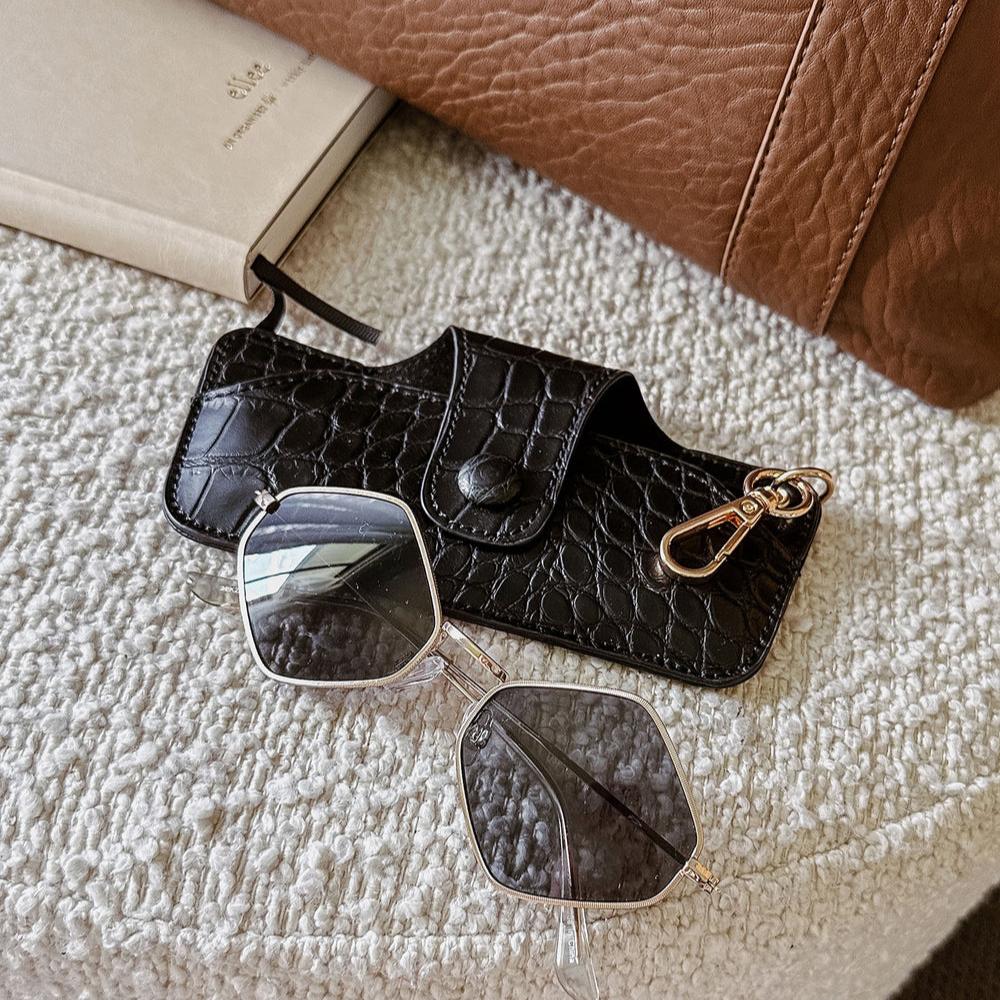 Skittle Sunglass Case Black Croc