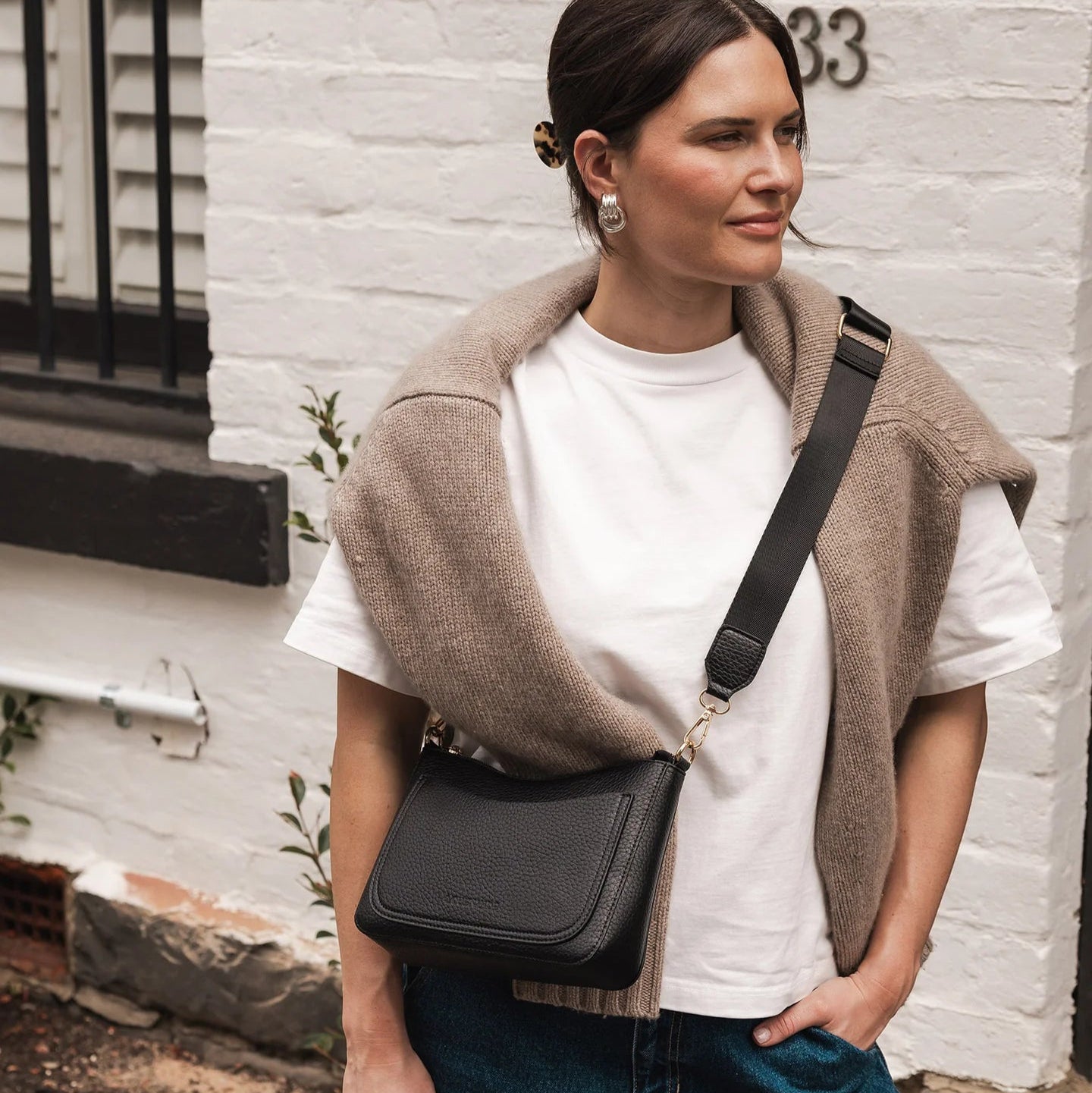 Linda Shoulder/Crossbody Bag Black