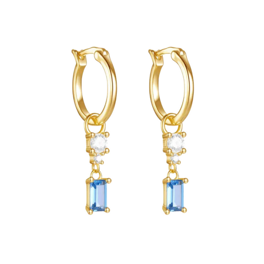 Capri Ocean Blues Huggie Charm Earrings