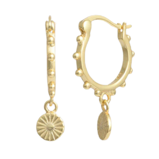 Soleil Sun Charm Huggie Earrings