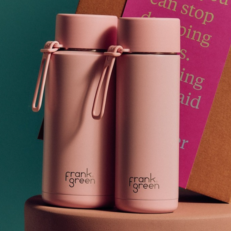 Frank Green Drink Bottle in Blushed Pink 595ML