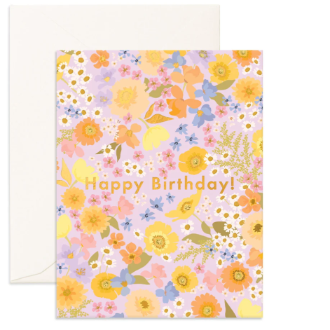 Happy Birthday Pastel Floral Greeting Card