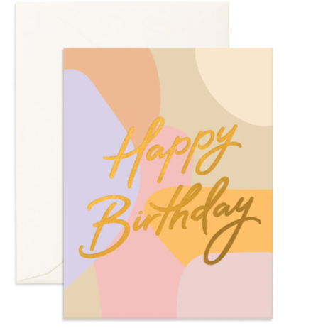 Happy Birthday Pastel Paint Greeting Card