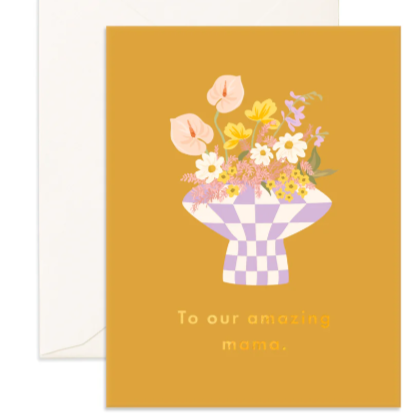 Amazing Mama Vase Greeting Card