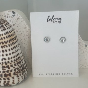 Shell Sterling Silver Stud Earrings