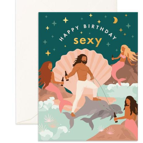 Gold Foiled Happy Birthday Sexy Greeting Card