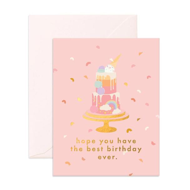 Best Birthday Cake Blush Greeting Card