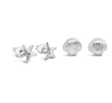 Shell Sterling Silver Stud Earrings